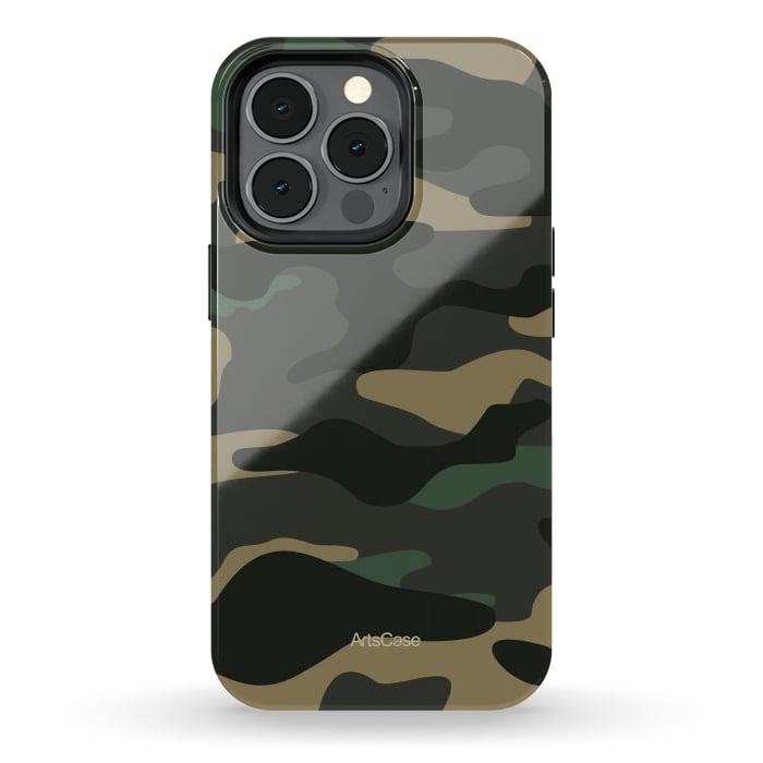 iPhone 13 pro StrongFit Green Camo by ArtsCase