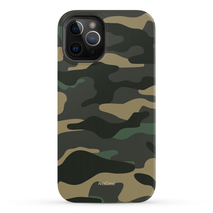 iPhone 12 Pro Max StrongFit Green Camo by ArtsCase