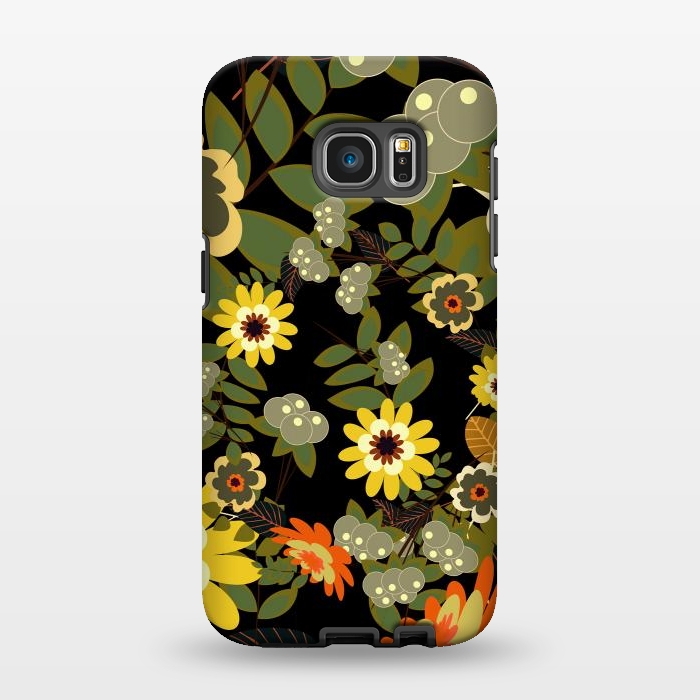 Galaxy S7 EDGE StrongFit Green Flowers by ArtsCase