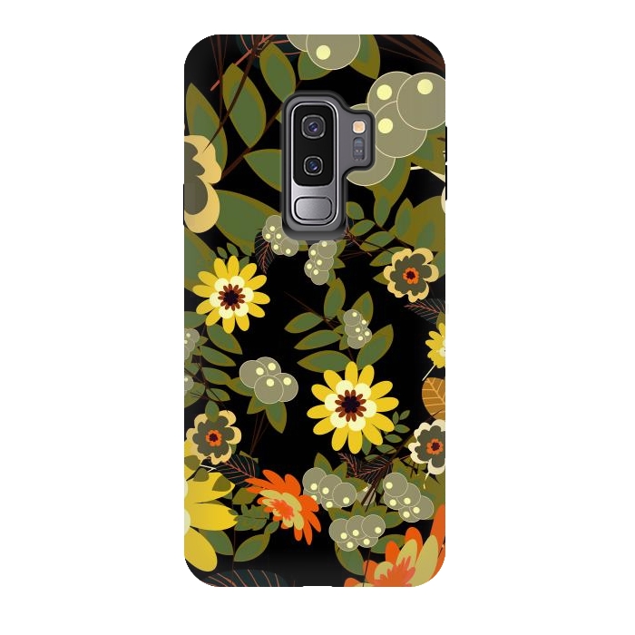 Galaxy S9 plus StrongFit Green Flowers by ArtsCase