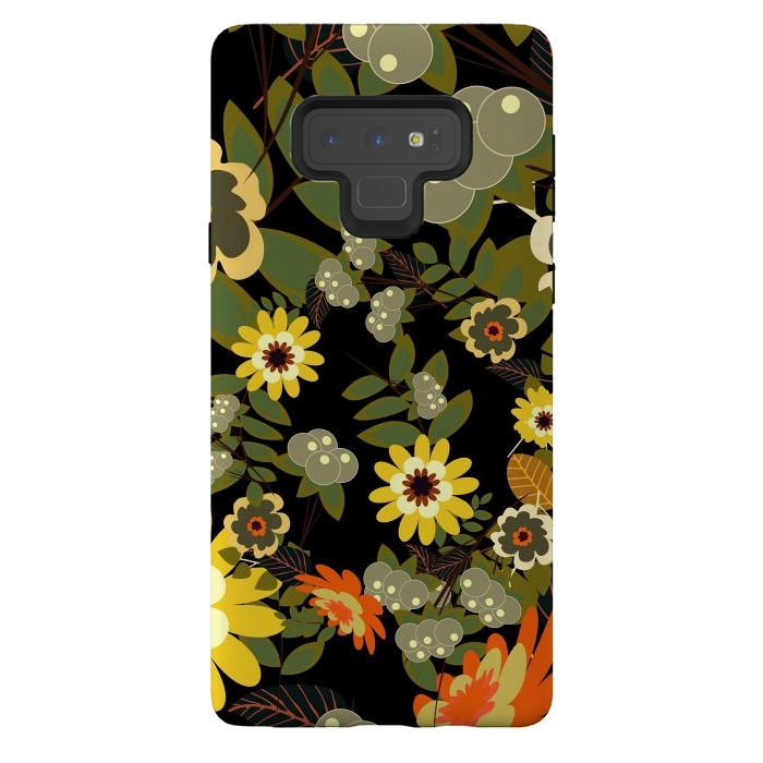 Galaxy Note 9 StrongFit Green Flowers by ArtsCase