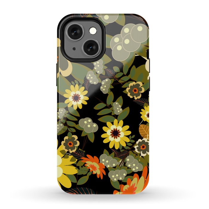 iPhone 13 mini StrongFit Green Flowers by ArtsCase