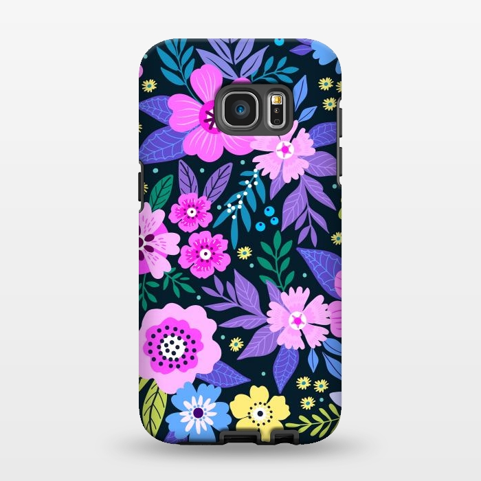 Galaxy S7 EDGE StrongFit Pink Multicolor WildFlowers at Best by ArtsCase