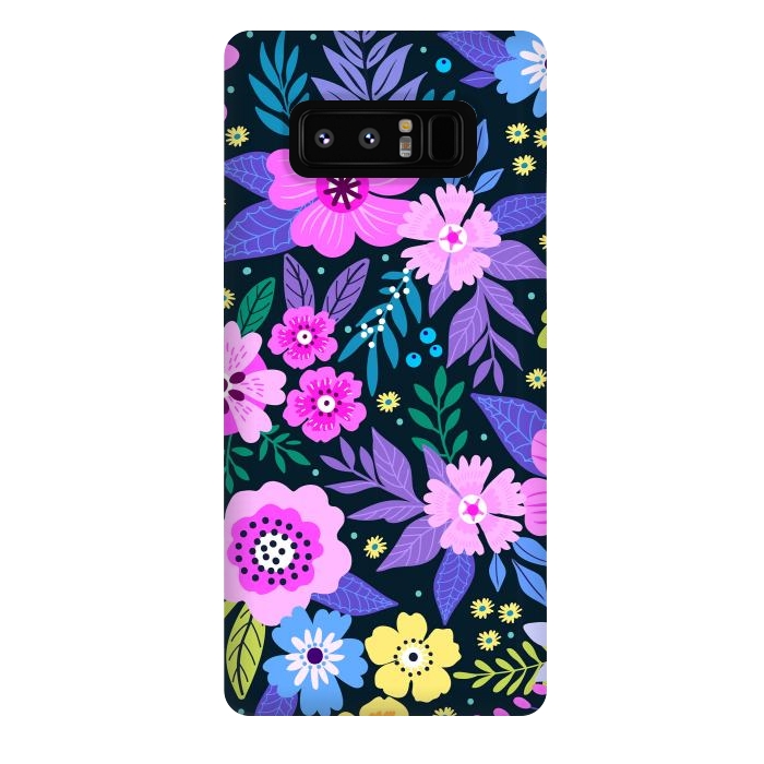 Galaxy Note 8 StrongFit Pink Multicolor WildFlowers at Best by ArtsCase
