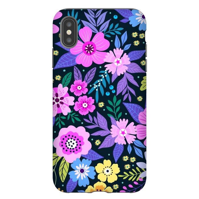 iPhone Xs Max StrongFit Pink Multicolor WildFlowers at Best by ArtsCase