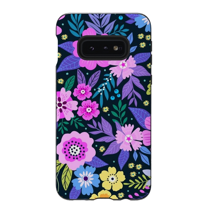 Galaxy S10e StrongFit Pink Multicolor WildFlowers at Best by ArtsCase