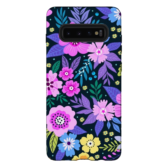 Galaxy S10 plus StrongFit Pink Multicolor WildFlowers at Best by ArtsCase