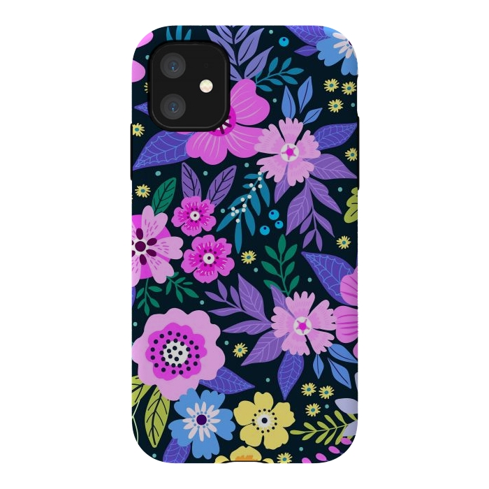 iPhone 11 StrongFit Pink Multicolor WildFlowers at Best by ArtsCase