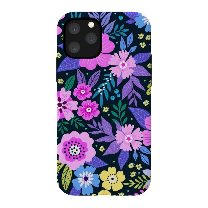 iPhone 11 Pro StrongFit Pink Multicolor WildFlowers at Best by ArtsCase