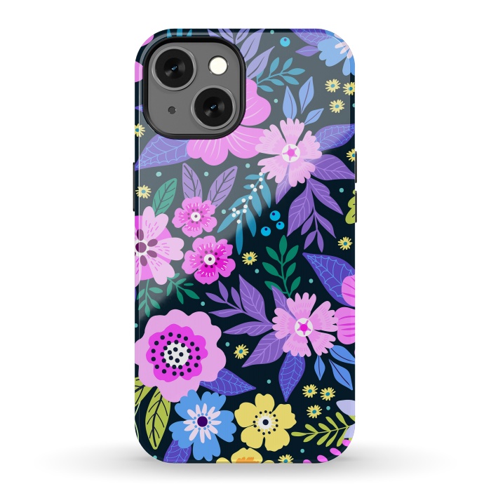 iPhone 13 StrongFit Pink Multicolor WildFlowers at Best by ArtsCase