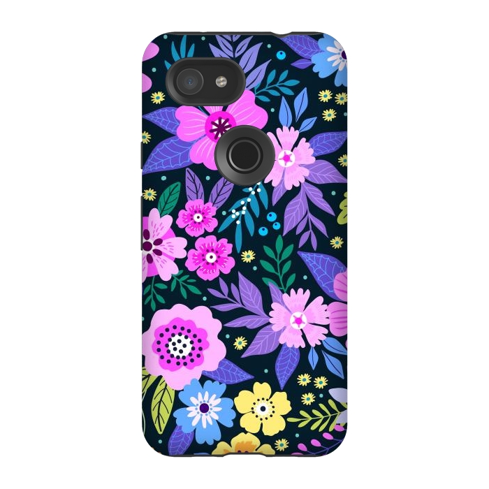Pixel 3A StrongFit Pink Multicolor WildFlowers at Best by ArtsCase