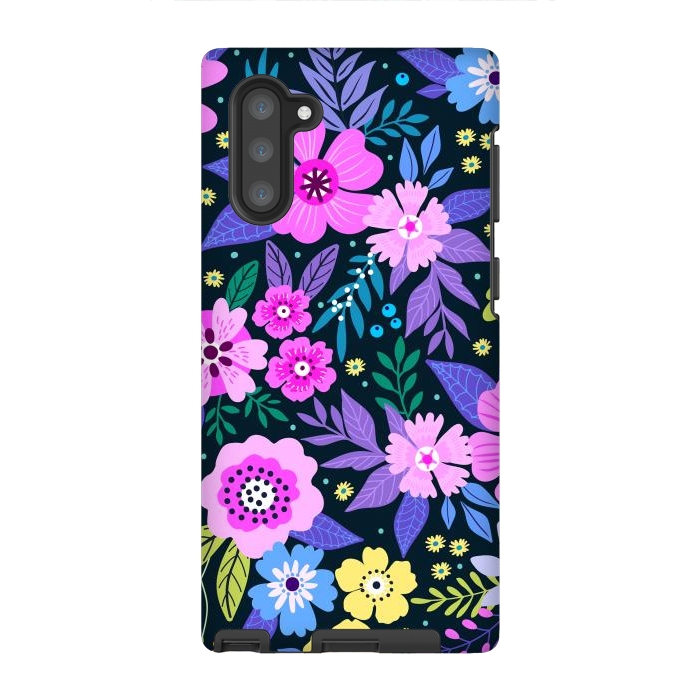 Galaxy Note 10 StrongFit Pink Multicolor WildFlowers at Best by ArtsCase