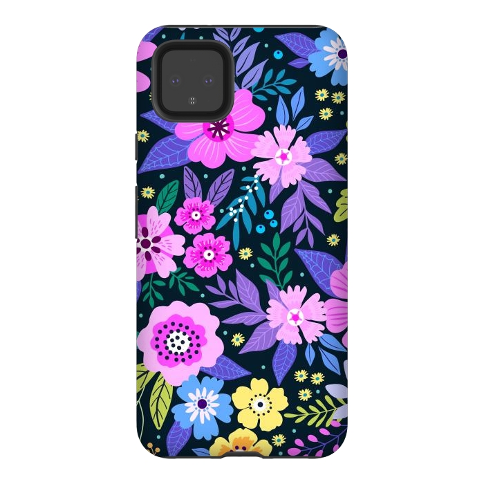 Pixel 4XL StrongFit Pink Multicolor WildFlowers at Best by ArtsCase