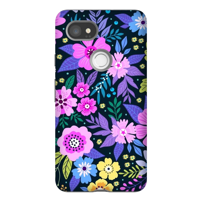 Pixel 2XL StrongFit Pink Multicolor WildFlowers at Best by ArtsCase
