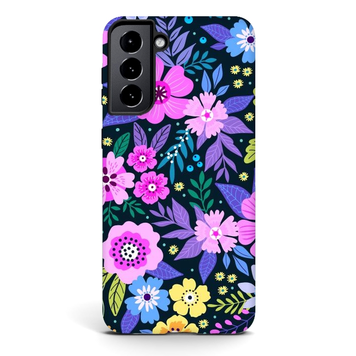 Galaxy S21 StrongFit Pink Multicolor WildFlowers at Best by ArtsCase