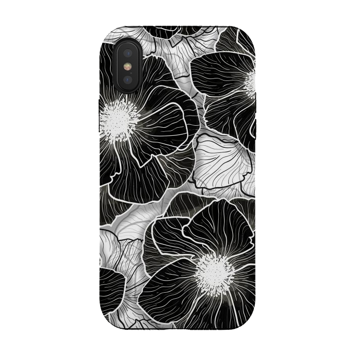 iPhone Xs / X StrongFit Anemones Wildflower Illustration G599 by Medusa GraphicArt