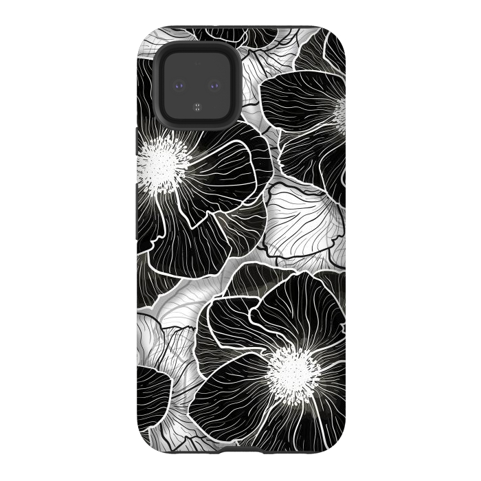 Pixel 4 StrongFit Anemones Wildflower Illustration G599 by Medusa GraphicArt