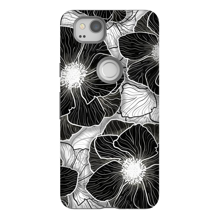 Pixel 2 StrongFit Anemones Wildflower Illustration G599 by Medusa GraphicArt