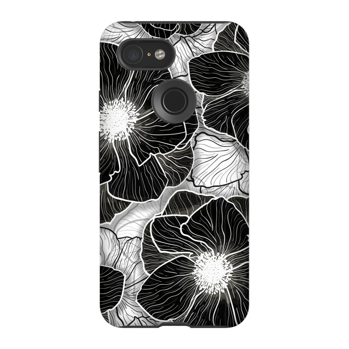 Pixel 3 StrongFit Anemones Wildflower Illustration G599 by Medusa GraphicArt