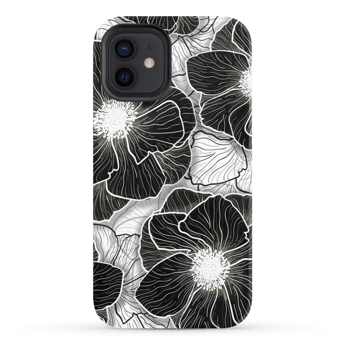 iPhone 12 StrongFit Anemones Wildflower Illustration G599 by Medusa GraphicArt