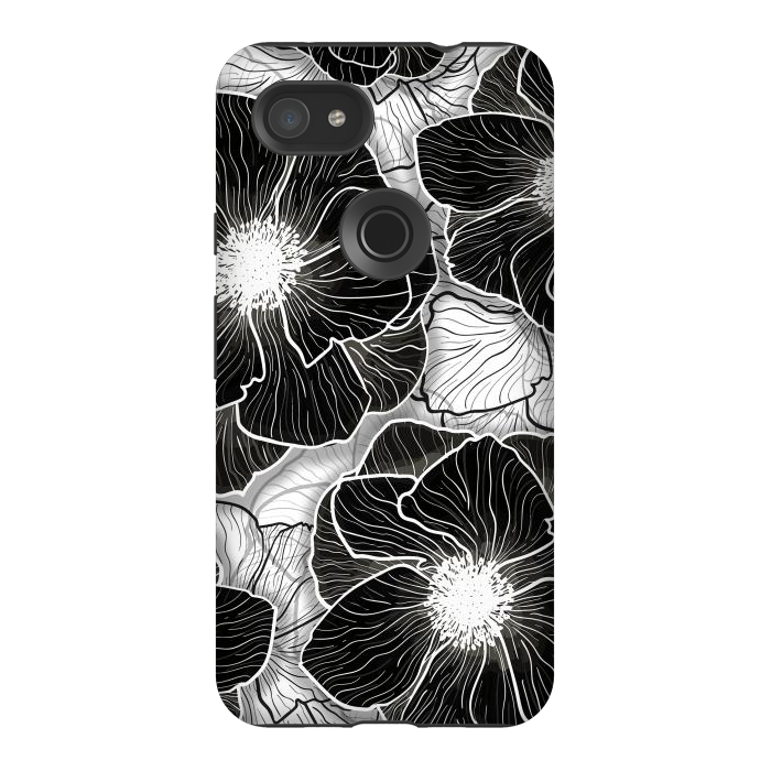 Pixel 3AXL StrongFit Anemones Wildflower Illustration G599 by Medusa GraphicArt