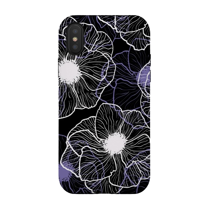iPhone Xs / X StrongFit Anemones Wildflower Illustration G601 by Medusa GraphicArt