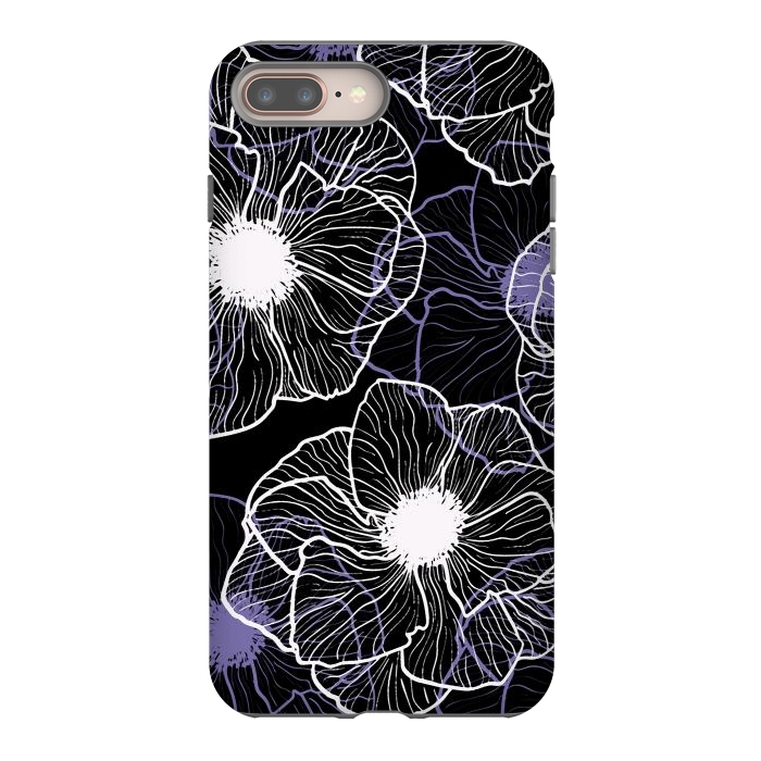 iPhone 8 plus StrongFit Anemones Wildflower Illustration G601 by Medusa GraphicArt