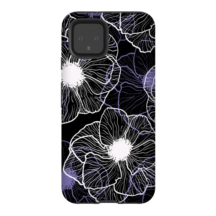 Pixel 4 StrongFit Anemones Wildflower Illustration G601 by Medusa GraphicArt