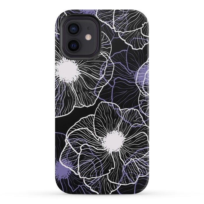 iPhone 12 mini StrongFit Anemones Wildflower Illustration G601 by Medusa GraphicArt