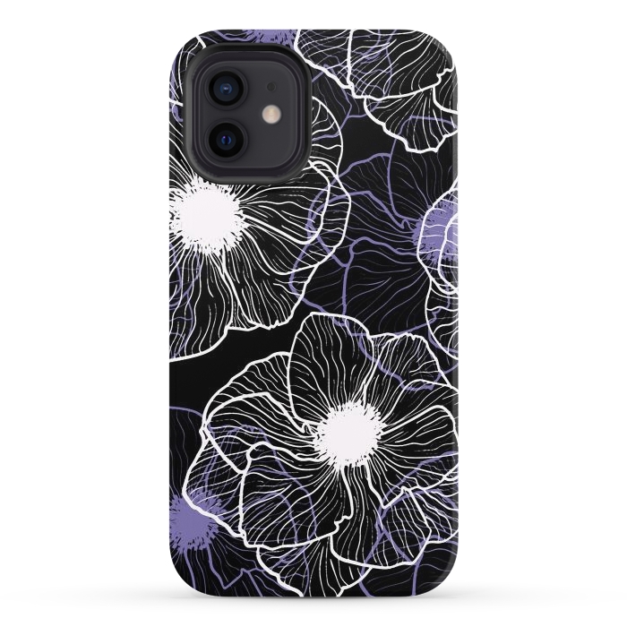 iPhone 12 StrongFit Anemones Wildflower Illustration G601 by Medusa GraphicArt
