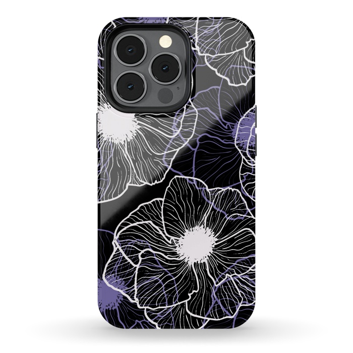 iPhone 13 pro StrongFit Anemones Wildflower Illustration G601 by Medusa GraphicArt