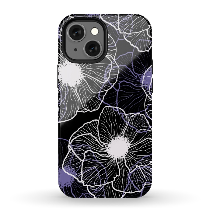 iPhone 13 mini StrongFit Anemones Wildflower Illustration G601 por Medusa GraphicArt