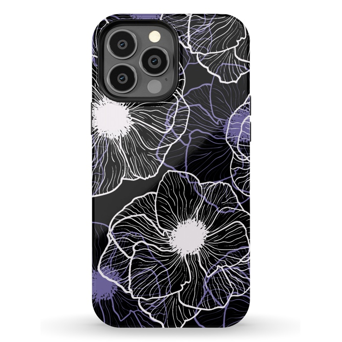 iPhone 13 Pro Max StrongFit Anemones Wildflower Illustration G601 by Medusa GraphicArt