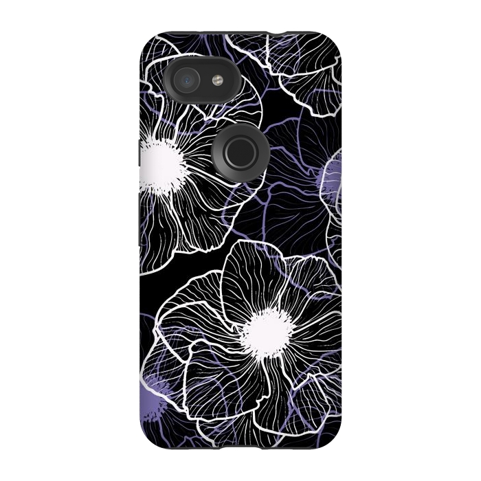Pixel 3A StrongFit Anemones Wildflower Illustration G601 by Medusa GraphicArt