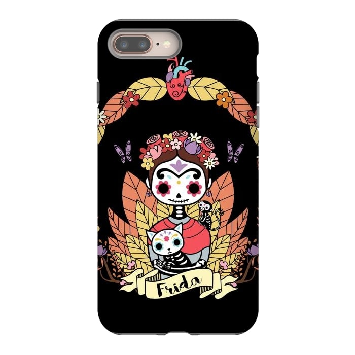 iPhone 7 plus StrongFit Cute Frida sugar skull by Laura Nagel
