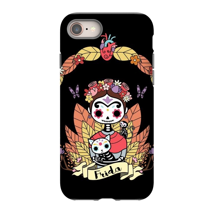 iPhone 8 StrongFit Cute Frida sugar skull by Laura Nagel