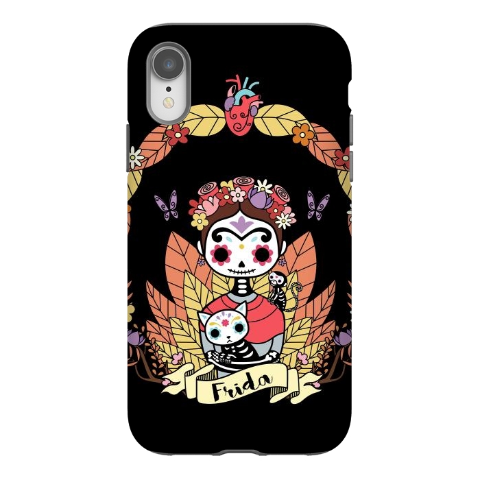 iPhone Xr StrongFit Cute Frida sugar skull by Laura Nagel