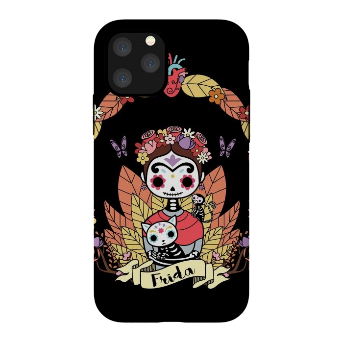 iPhone 11 Pro StrongFit Cute Frida sugar skull by Laura Nagel