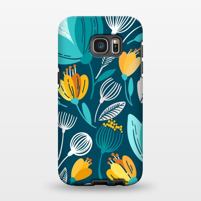 Galaxy S7 EDGE StrongFit Blue Doodle by ArtsCase