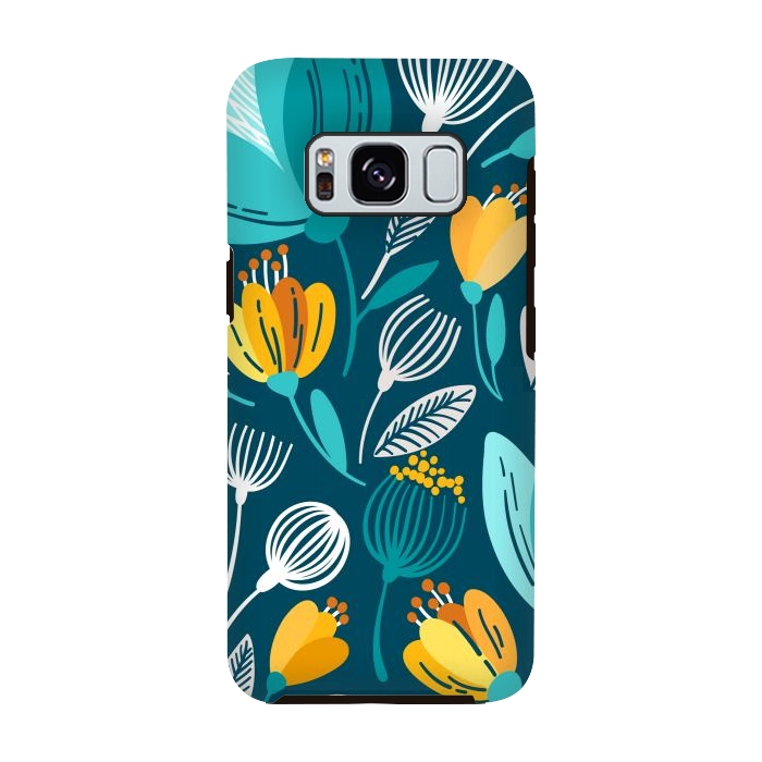 Galaxy S8 StrongFit Blue Doodle by ArtsCase