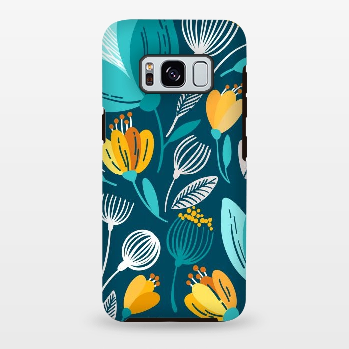 Galaxy S8 plus StrongFit Blue Doodle by ArtsCase