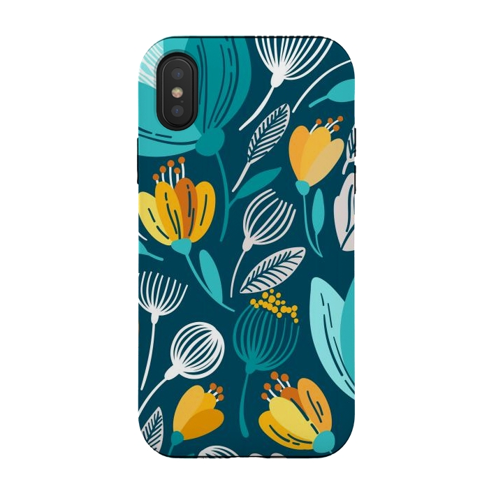 iPhone Xs / X StrongFit Blue Doodle by ArtsCase
