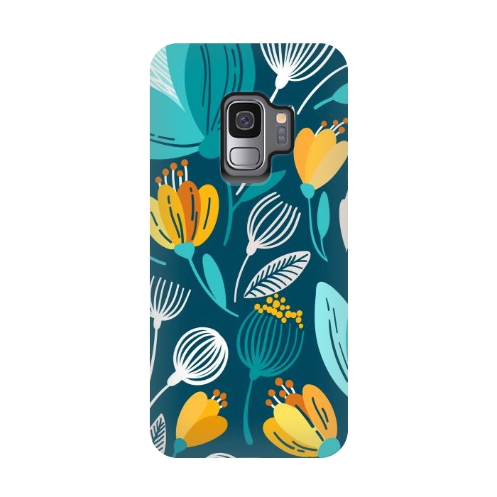 Galaxy S9 StrongFit Blue Doodle by ArtsCase