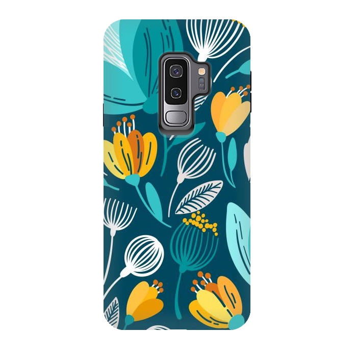 Galaxy S9 plus StrongFit Blue Doodle by ArtsCase