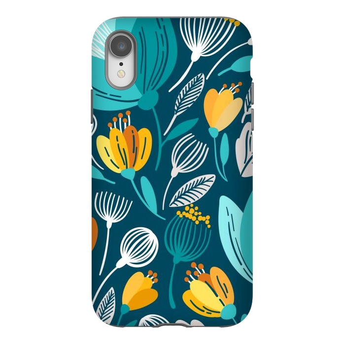 iPhone Xr StrongFit Blue Doodle by ArtsCase