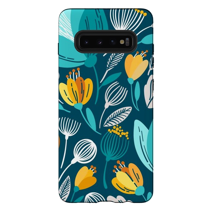 Galaxy S10 plus StrongFit Blue Doodle by ArtsCase