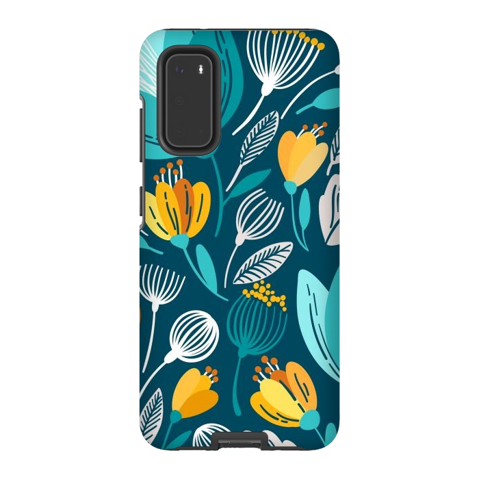 Galaxy S20 StrongFit Blue Doodle by ArtsCase