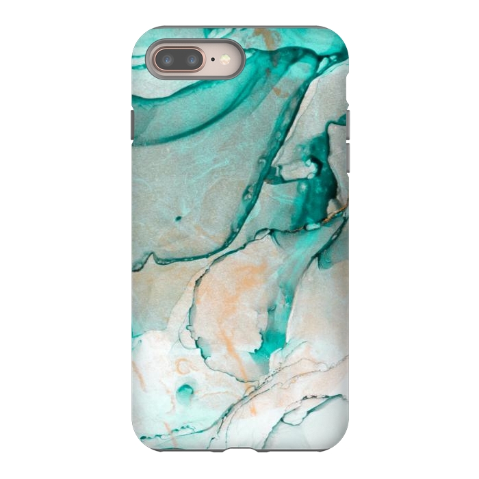 iPhone 7 plus StrongFit Tropical Green Marble by ArtsCase