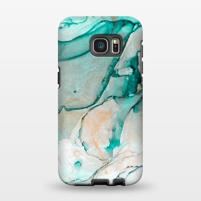 Galaxy S7 EDGE StrongFit Tropical Green Marble by ArtsCase