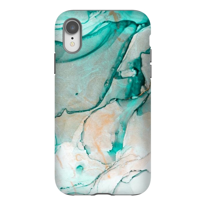 iPhone Xr StrongFit Tropical Green Marble by ArtsCase